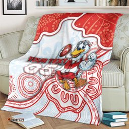 Custom Swans Football Blanket Aboriginal Dot Art Pattern DT05