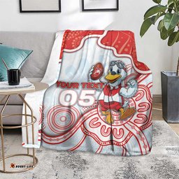 Custom Swans Football Blanket Aboriginal Dot Art Pattern DT05