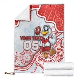 Custom Swans Football Blanket Aboriginal Dot Art Pattern DT05