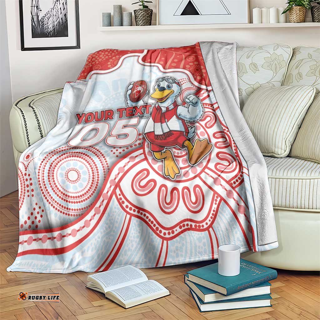 Custom Swans Football Blanket Aboriginal Dot Art Pattern DT05