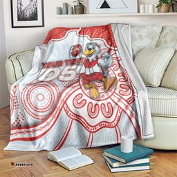Custom Swans Football Blanket Aboriginal Dot Art Pattern DT05