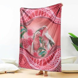 Indigenous Pink Galah Australia Blanket Australian Hakea Aboriginal Art Proud LT14