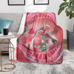 Indigenous Pink Galah Australia Blanket Australian Hakea Aboriginal Art Proud LT14