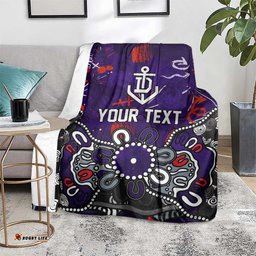 Personalized Fremantle Dockers Blanket Aboriginal Dot Painting Graffiti Style TS04