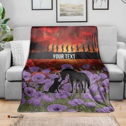 Personalised ANZAC Day Blanket Remembering the Animals of War LT19