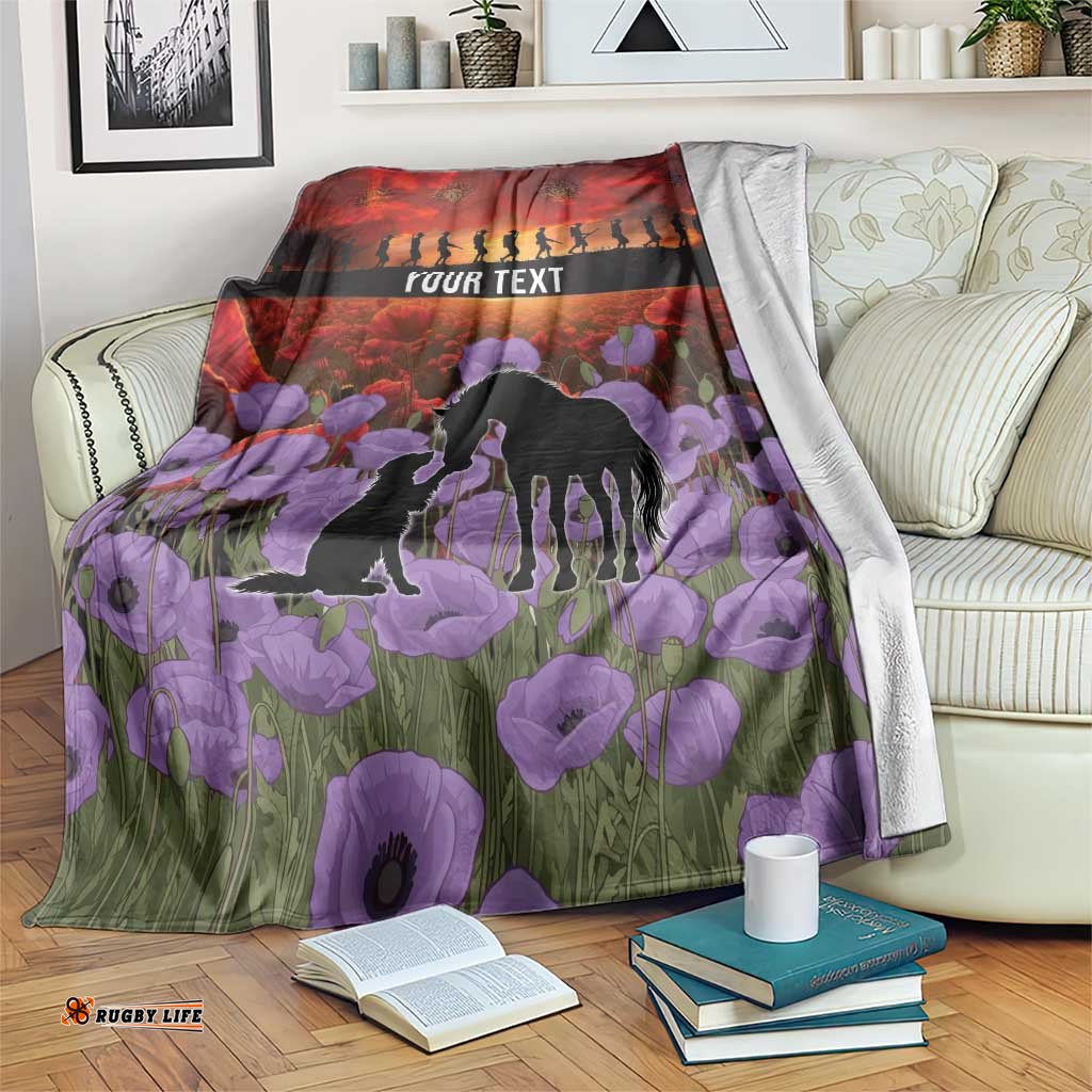 Personalised ANZAC Day Blanket Remembering the Animals of War LT19