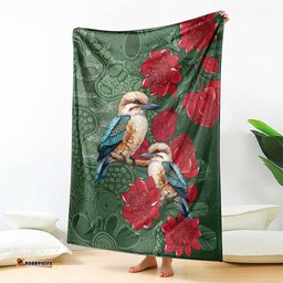 Kokaburra and Waratah Blanket Aboriginal Art LT9