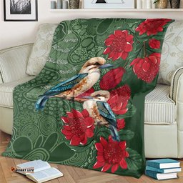 Kokaburra and Waratah Blanket Aboriginal Art LT9
