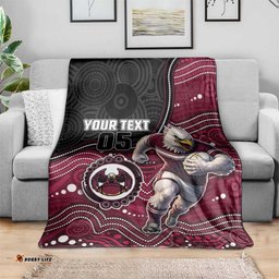 Custom Sea Eagles Blanket Bird Mascot With Aboriginal Indigenous DT05
