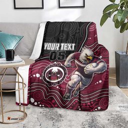Custom Sea Eagles Blanket Bird Mascot With Aboriginal Indigenous DT05