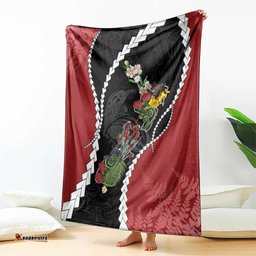 New Zealand Christmas Blanket Flora Map with Birds LT7