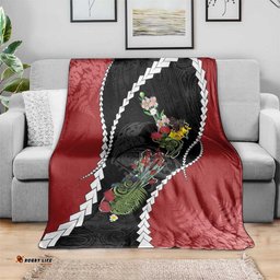 New Zealand Christmas Blanket Flora Map with Birds LT7