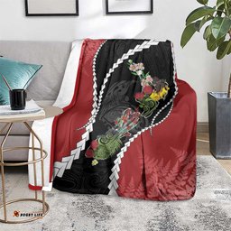New Zealand Christmas Blanket Flora Map with Birds LT7