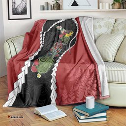 New Zealand Christmas Blanket Flora Map with Birds LT7