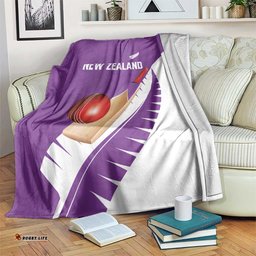 New Zealand Cricket Blanket Kiwi Birds Haka Dance Purple Fern Sporty Style LT03