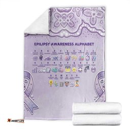 Epilepsy Awareness Alphabet Blanket Purple Ribbon Butterfly Cute Style DT05