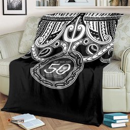 Kia Kaha Te Reo Maori New Zealand Blanket 50th Anniversary Ake Ake Ake LT14