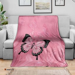 Personalised Australia Breast Cancer Awareness Blanket Pink Ribbon Butterfly Opal Pattern LT14