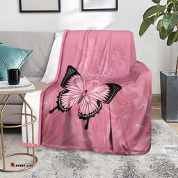 Personalised Australia Breast Cancer Awareness Blanket Pink Ribbon Butterfly Opal Pattern LT14