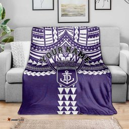 Personalized Fremantle Dockers Blanket Polynesian Tribal Pattern Heritage Football TS04