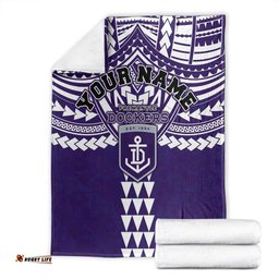 Personalized Fremantle Dockers Blanket Polynesian Tribal Pattern Heritage Football TS04