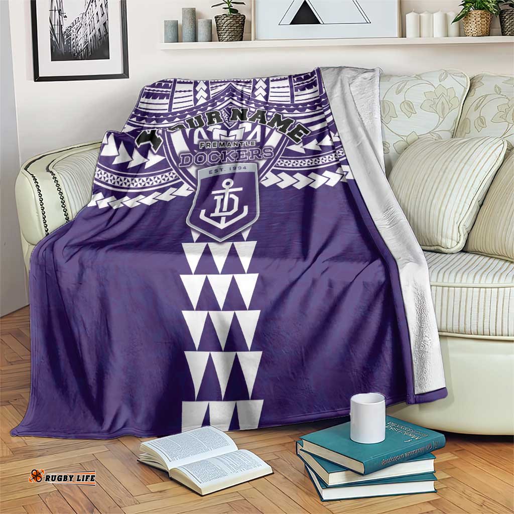 Personalized Fremantle Dockers Blanket Polynesian Tribal Pattern Heritage Football TS04