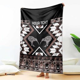 Personalised Taniko Motifs Aotearoa Blanket Waitangi Kowhaiwhai Kiwi - Mocha LT7