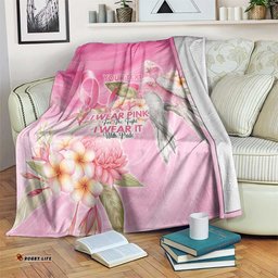 Personalised I Wear Pink For The Fight Blanket Australian Breast Cancer Spirit LT9