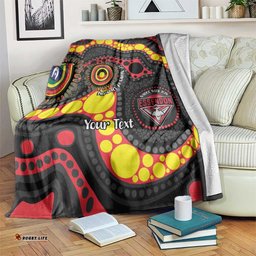 Essendon Bombers NAIDOC Week 2026 Personalised Blanket 50 Years of Deadly Aboriginal Art LT14