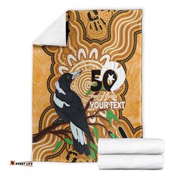 Personalised Australia Magpie NAIDOC Week 2026 Blanket 50 Years of Deadly Aboriginal Art LT14