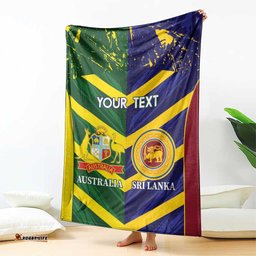 Custom Sri Lanka And Australia Cricket Blanket 2025 The Lions Baggy Greens Together LT14