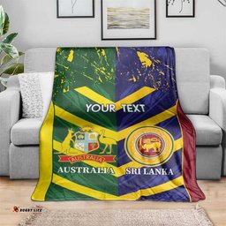 Custom Sri Lanka And Australia Cricket Blanket 2025 The Lions Baggy Greens Together LT14