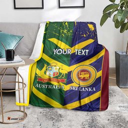 Custom Sri Lanka And Australia Cricket Blanket 2025 The Lions Baggy Greens Together LT14