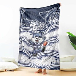 Geelong Navy Blanket Playful Cat Kicking Ball DT05