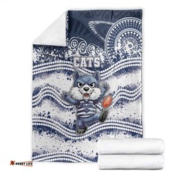 Geelong Navy Blanket Playful Cat Kicking Ball DT05