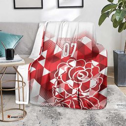 England Rugby Custom Blanket Crystalised Red Rose LT7