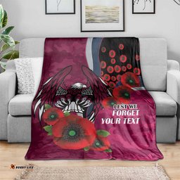 Manly Warringah Sea Eagles ANZAC Personalised Blanket Lest We Forget Poppy Camo LT9