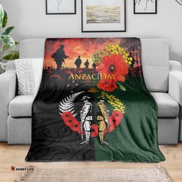 New Zealand and Australia ANZAC Day Blanket Lest We Forget Indigenous and Maori Pattern LT03