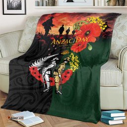 New Zealand and Australia ANZAC Day Blanket Lest We Forget Indigenous and Maori Pattern LT03