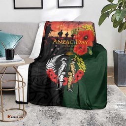 New Zealand and Australia ANZAC Day Blanket Lest We Forget Indigenous and Maori Pattern LT03