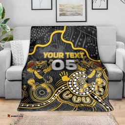 Custom Richmond Football Blanket Aboriginal Dot Art Pattern DT05