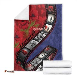 Personalised ANZAC Spirit 1915-2026 Filmstrip Tribute Blanket Lest We Forget 25 April LT9