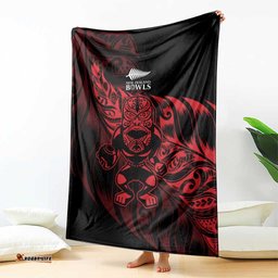 New Zealand Lawn Bowls Blanket Red Maori Warrior Tribal Silver Fern LT9