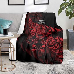 New Zealand Lawn Bowls Blanket Red Maori Warrior Tribal Silver Fern LT9