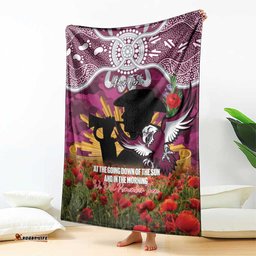 Personalised Sea Eagles Rugby ANZAC Day Blanket Last Post Poppy We Will Remember Them LT14