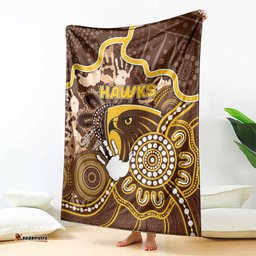 Hawks Football Blanket Aboriginal Dot Art Pattern DT05
