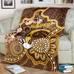 Hawks Football Blanket Aboriginal Dot Art Pattern DT05