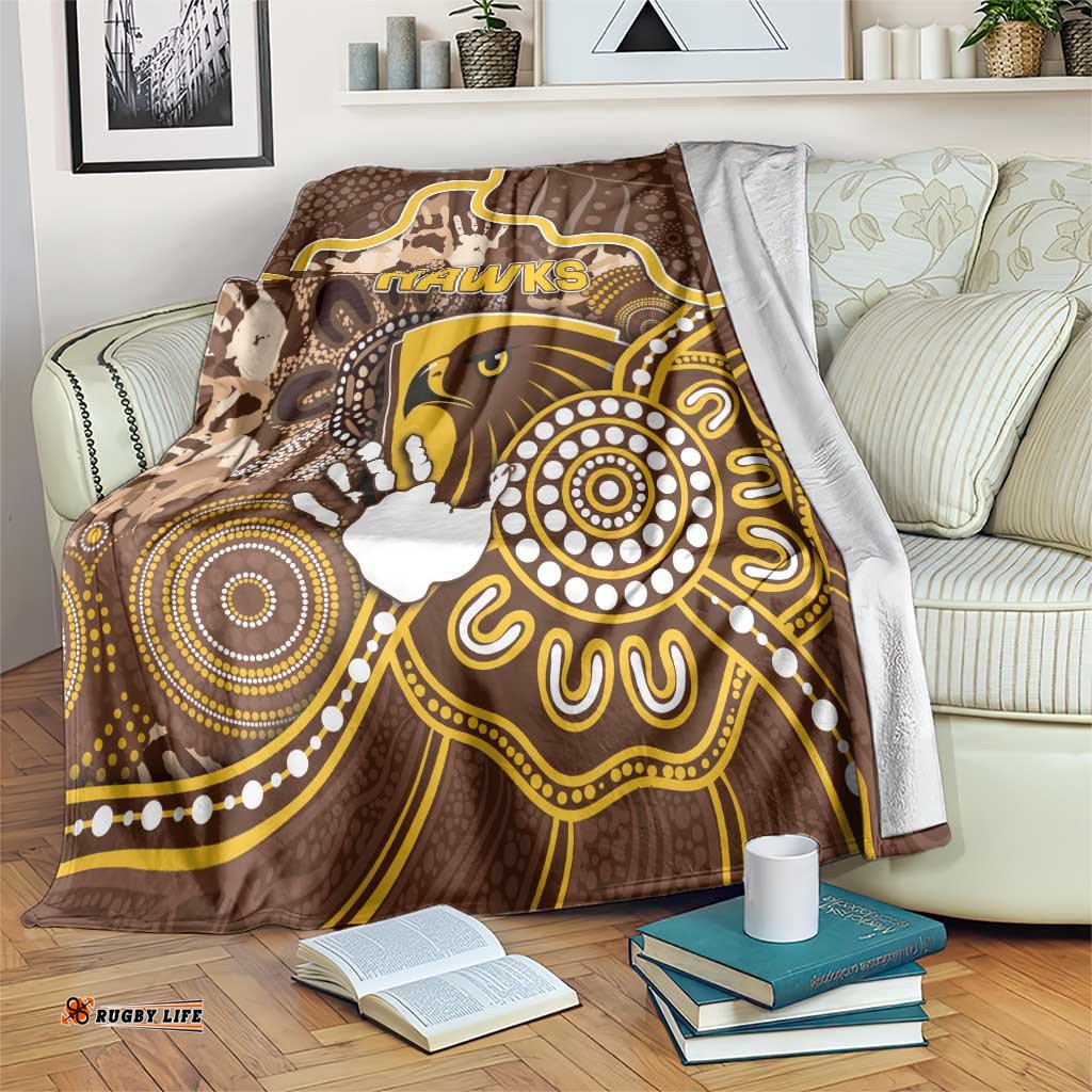 Hawks Football Blanket Aboriginal Dot Art Pattern DT05