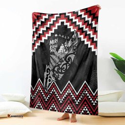 New Zealand Christmas Taniko Poutama Blanket Mountainscape Maori Fern LT7