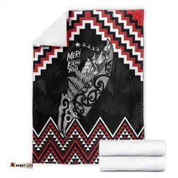 New Zealand Christmas Taniko Poutama Blanket Mountainscape Maori Fern LT7